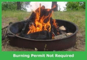 A campfire is kept small and used for cooking or warming.